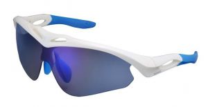 SHIMANO brýle S50R, bílá/modrá, skla zrcadlově modrá