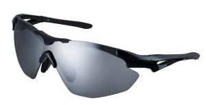 SHIMANO brýle S40R, černá, skla kouřová stříbrná zrcadlová