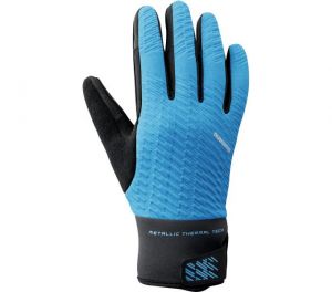 SHIMANO WINDBREAK THERMAL reflexní rukavice (5-10°C), modré, L