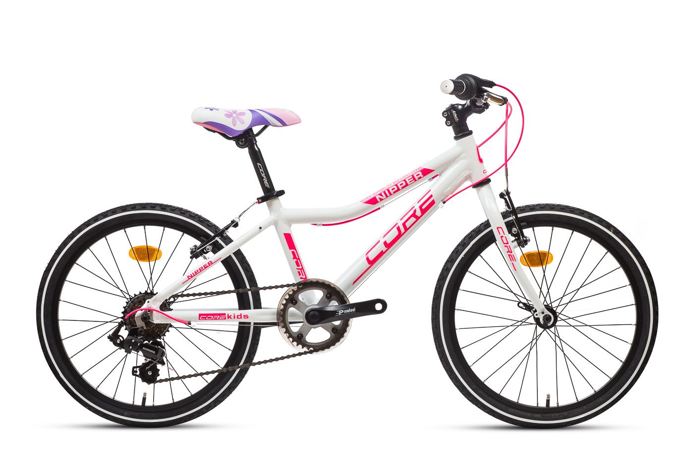 Dětské kolo Core nipper 20" bílé s reflexní růžovou Sprinterbike
