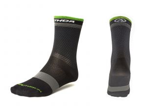 AUTHOR Ponožky Stripe X0 M 38-42 (černá/šedá/žlutá-neonová)