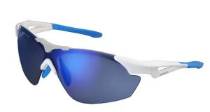 SHIMANO brýle S40RS, bílá/Lightmodrá, skla kouřová modrá zrcadlová