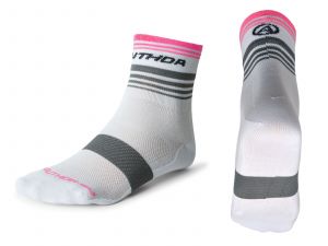 AUTHOR Ponožky ProLite X0 L 41-44 (bílá/šedá/růžová-neonová)