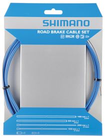 SHIMANO sada brzd lanek a bowdenů silnice 1,6 mm x 1000 mm/2050 mm SIL-TEC 800/1400 mm +konc modrý