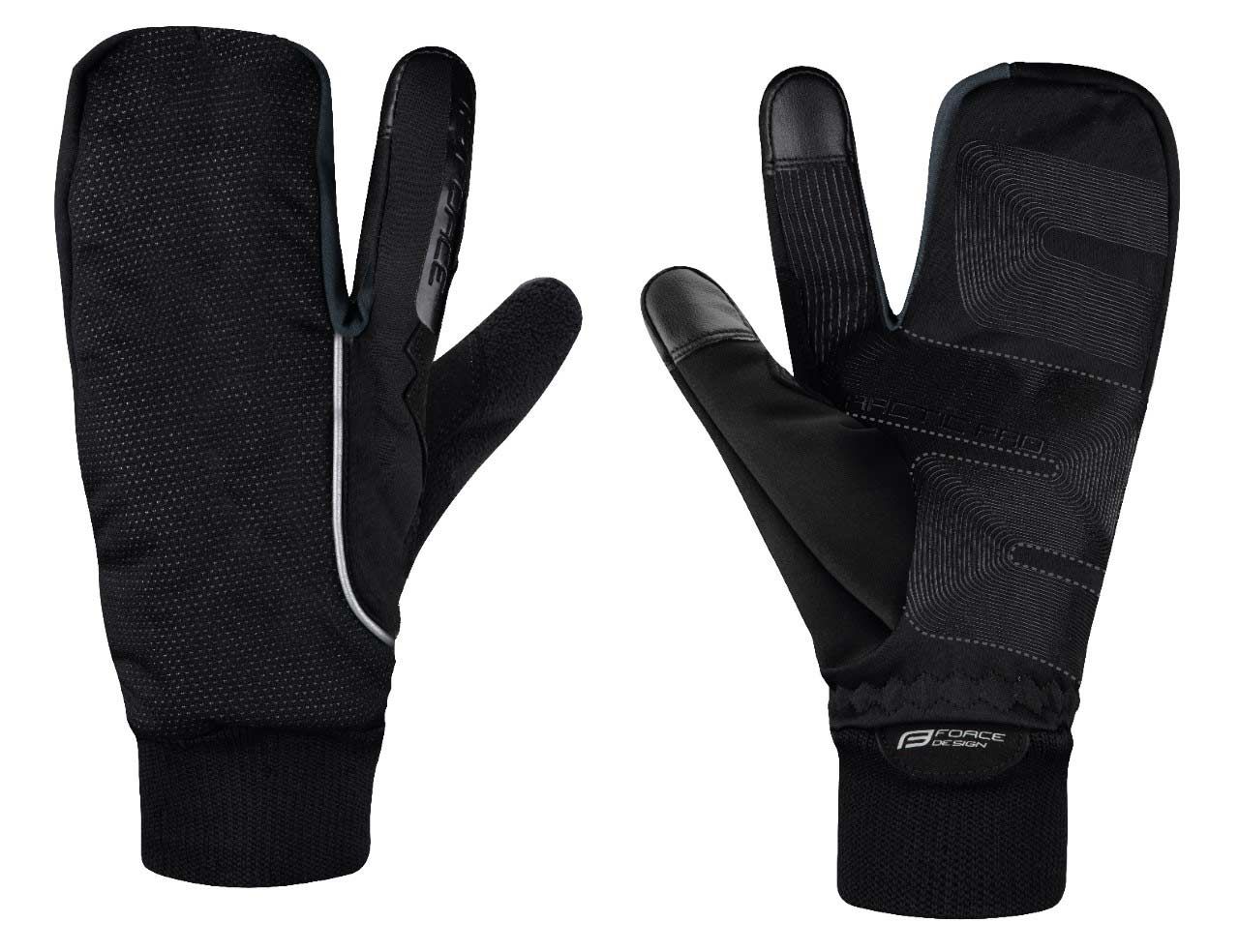 rukavice zimní F HOT RAK PRO 3+1, černé FORCE
