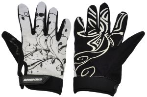 rukavice MAXBIKE celoprsté lady bílo-černé XL