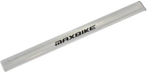 Reklamní páska rolovací stříbrná 34cm logo MAXBIKE