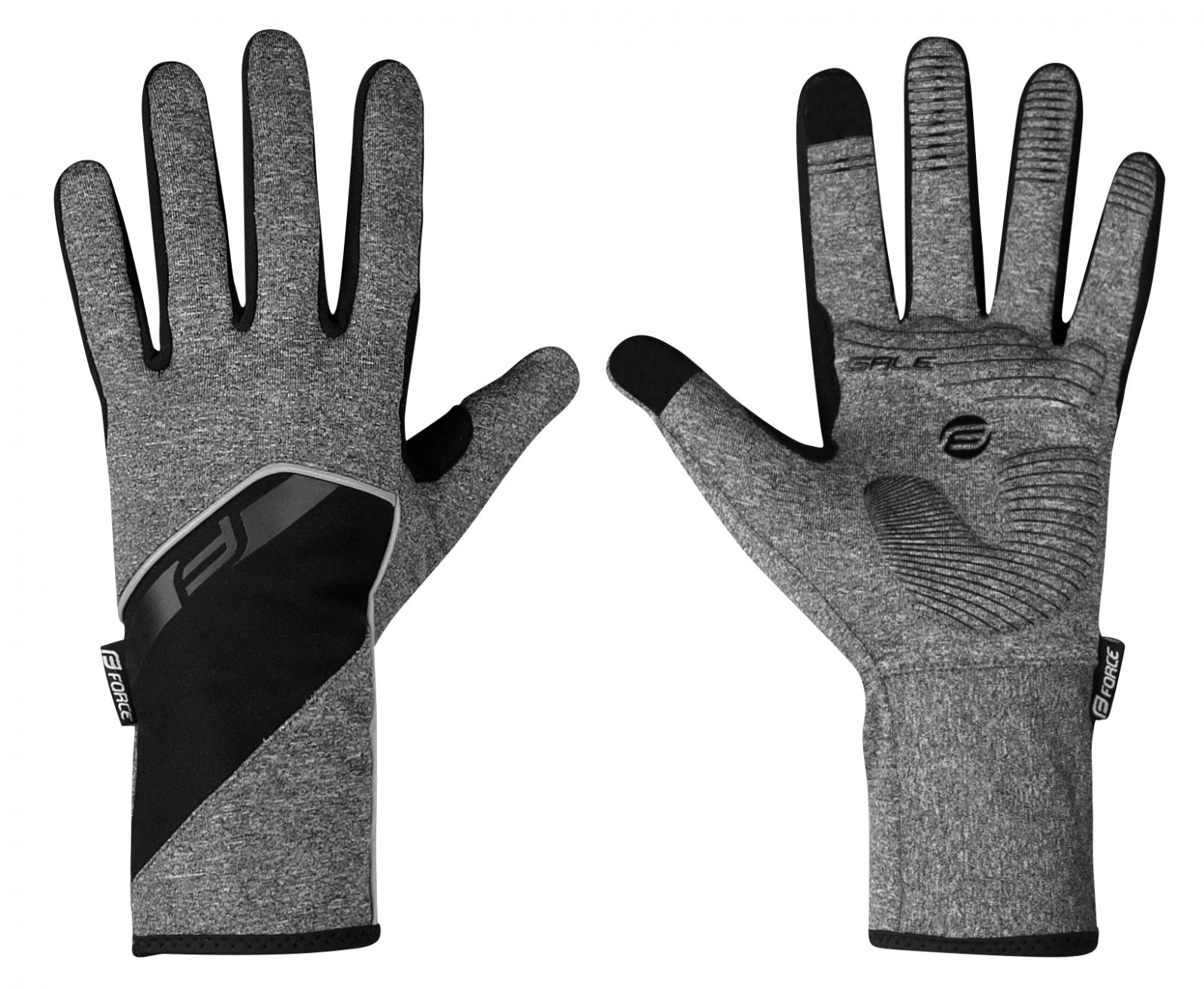 rukavice F GALE softshell, jaro-podzim, šedé L FORCE