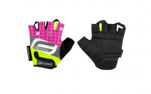 rukavice F SQUARE KID, fluo-růžové XL