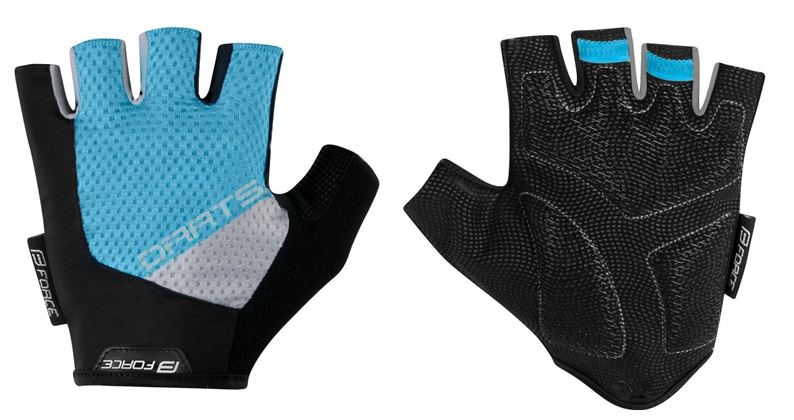 rukavice F DARTS gel bez zapínání,modro-šedé L FORCE