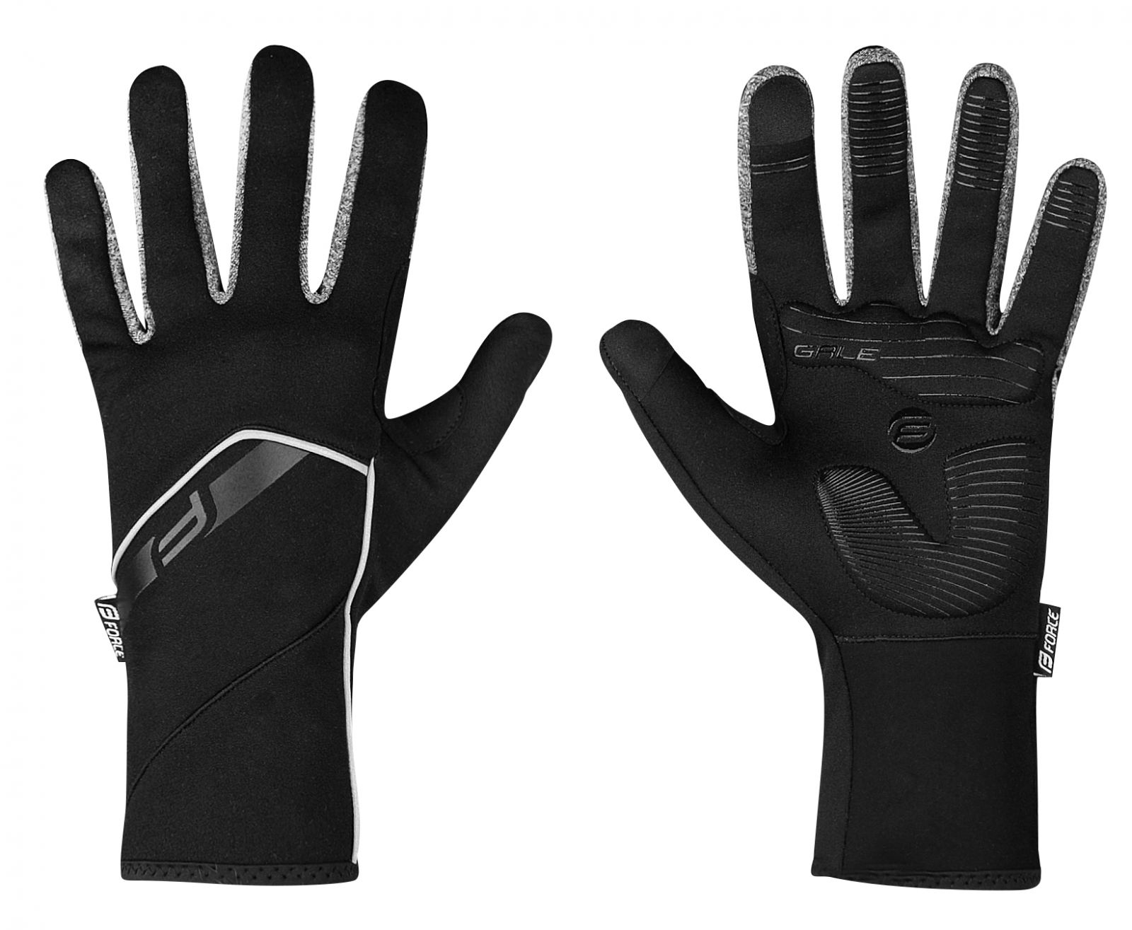 rukavice F GALE softshell, jaro-podzim, černé XXL FORCE