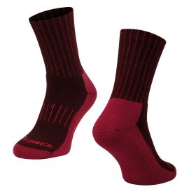 ponožky FORCE ARCTIC, bordó-červené L-XL/42-47