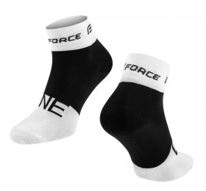 ponožky FORCE ONE, bílo-černé L-XL/42-47