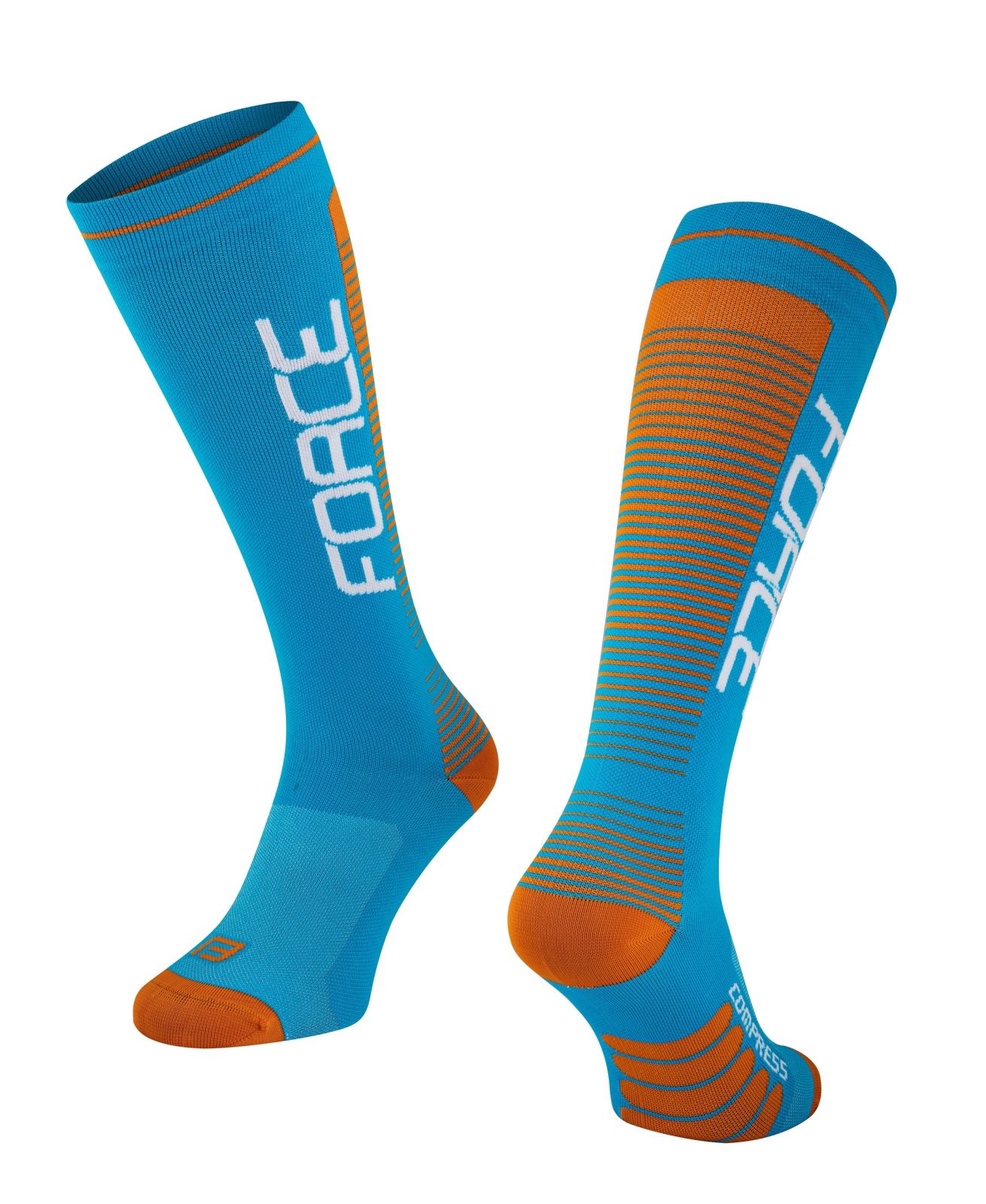 ponožky F COMPRESS, modro-oranžové S-M/36-41 FORCE