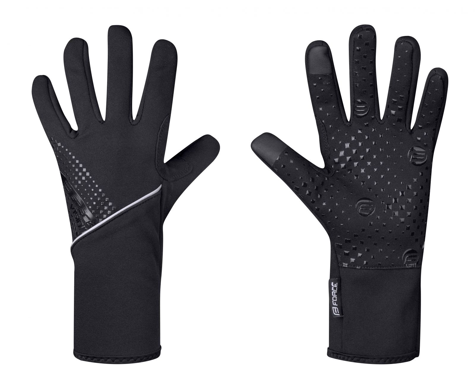 rukavice F VISION softshell, jaro-podzim, černé L FORCE