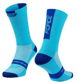 ponožky FORCE LONG PRO SLIM, modré L-XL/42-46