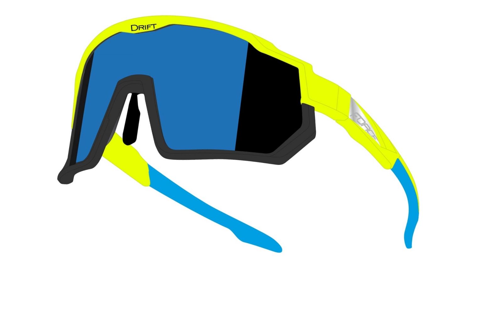 brýle F DRIFT fluo-černé,modrá kontrast. revo sklo FORCE