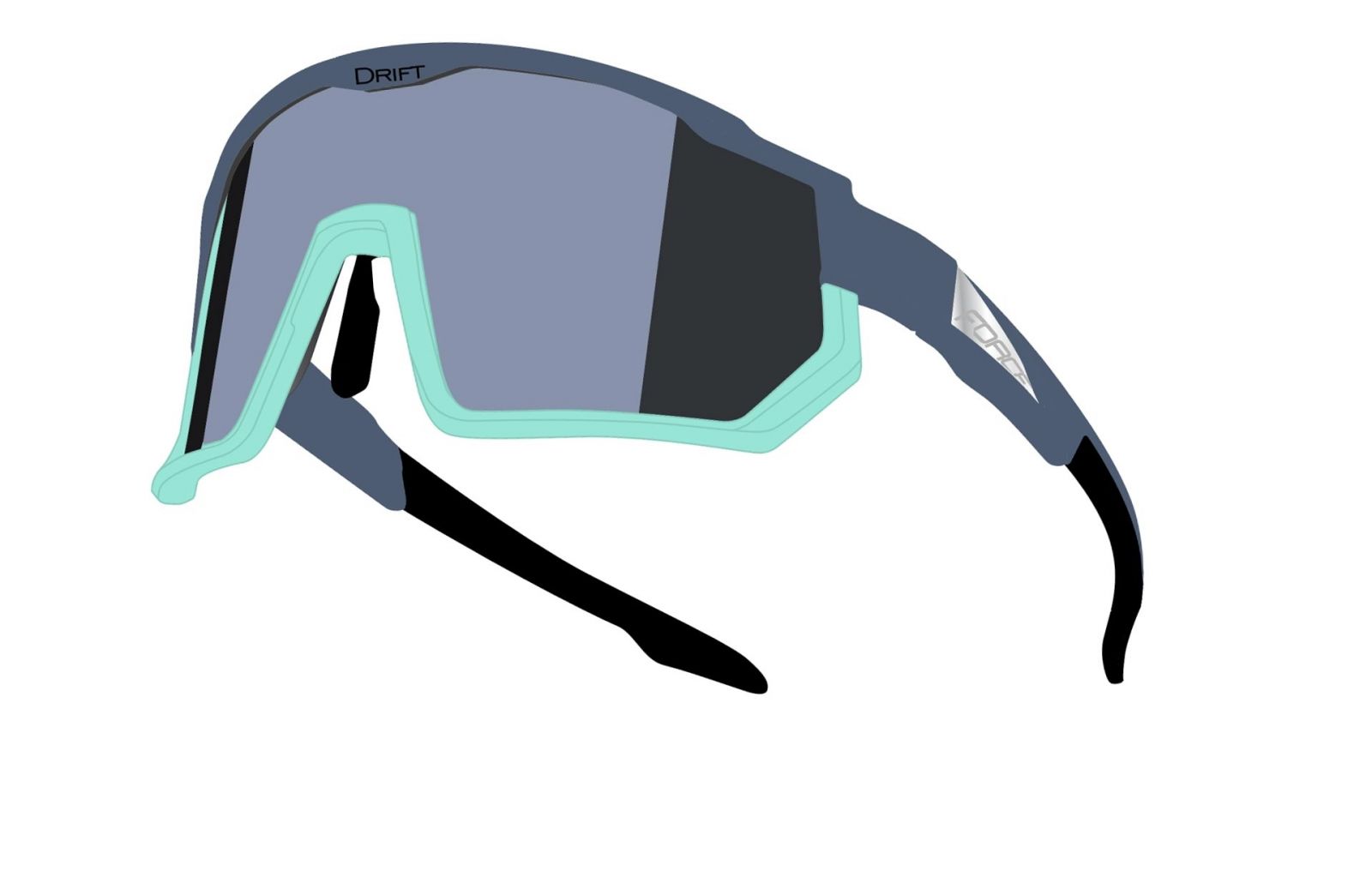 brýle F DRIFT stormy blue-mint,černé kontrast.sklo FORCE