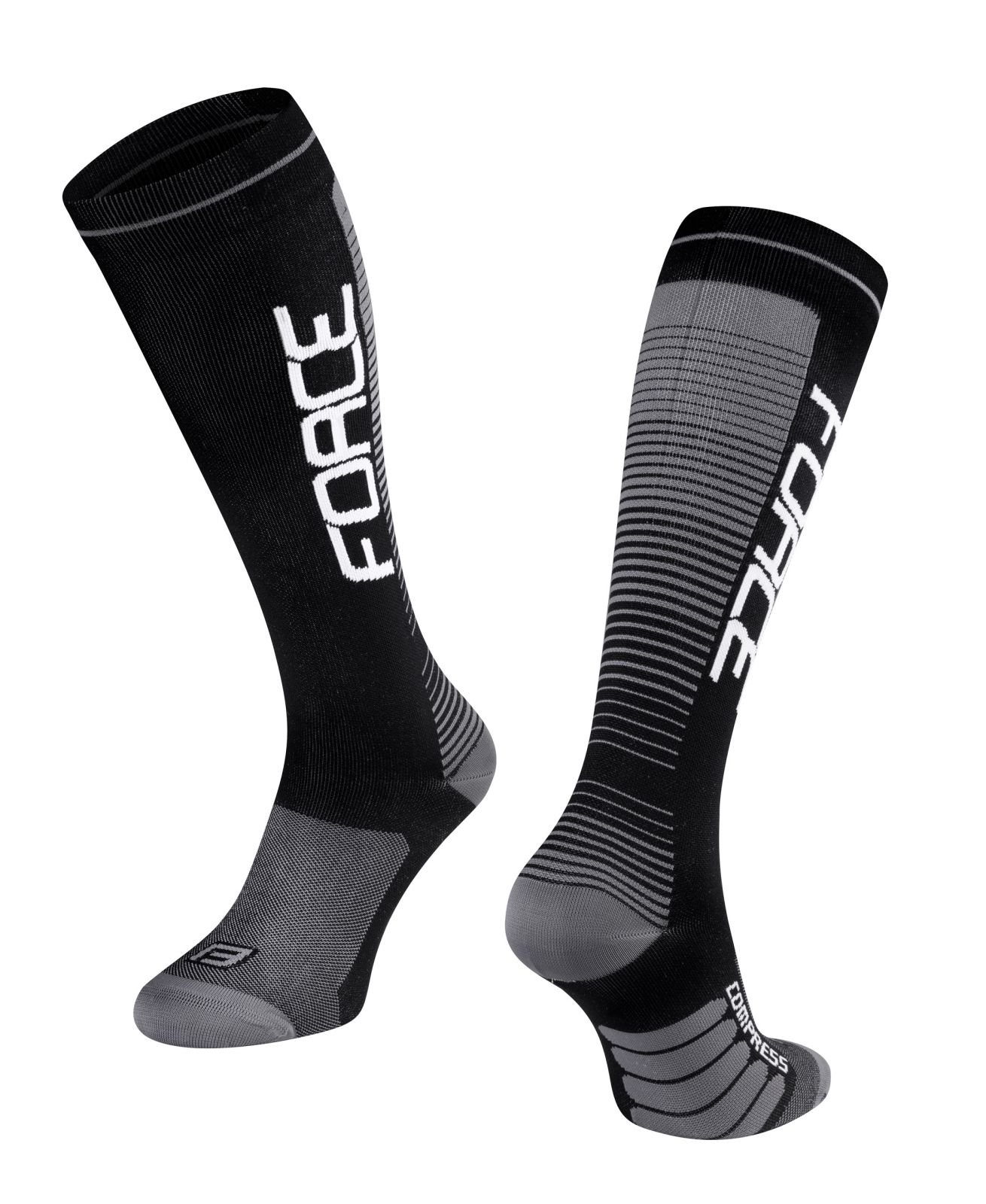 ponožky F COMPRESS, černo-šedé XXS-XS/33-35 FORCE