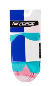 ponožky FORCE STREAK, modro-růžové L-XL/42-46