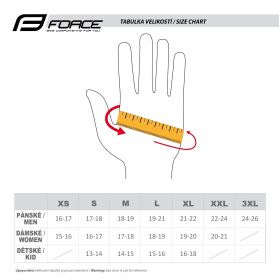 rukavice F DARTS gel bez zapínání,fluo-šedé L FORCE