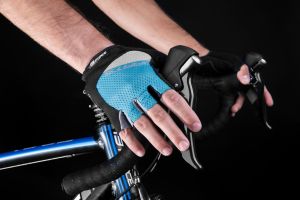 rukavice F DARTS gel bez zapínání,modro-šedé XL FORCE