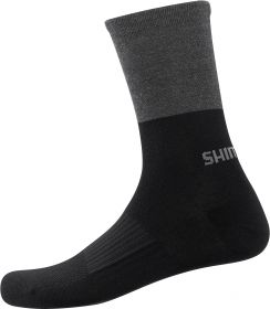 SHIMANO ORIGINAL WOOL TALL ponožky, černá/šedá, 45-48