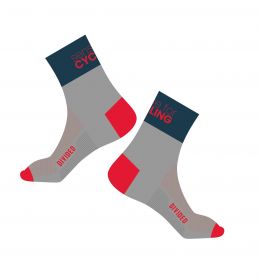 ponožky FORCE DIVIDED, šedo-červené L-XL/42-46