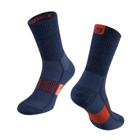 ponožky FORCE NORTH, modro-oranžové S-M/36-41
