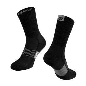 ponožky FORCE NORTH, černo-šedé L-XL/42-47