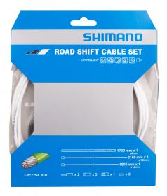 bowdeny+lanka řadící set SH silniční, bílý SHIMANO