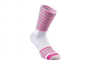 ponožky Specialized Full Stripe Summer Wht/Ltgry/Neon Pnk L