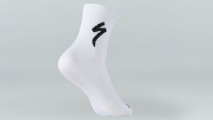 ponožky Specialized Soft Air Mid Logo - Wht/Blk velikost XL
