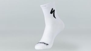 ponožky Specialized Soft Air Mid Logo - Wht/Blk velikost L