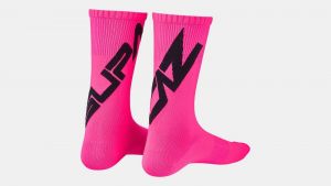 ponožky Specialized Supacaz SupaSox - Tagged Blk/Neon Pnk M